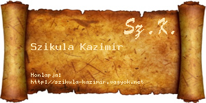 Szikula Kazimir névjegykártya